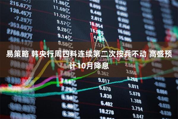 易策略 韩央行周四料连续第二次按兵不动 高盛预计10月降息